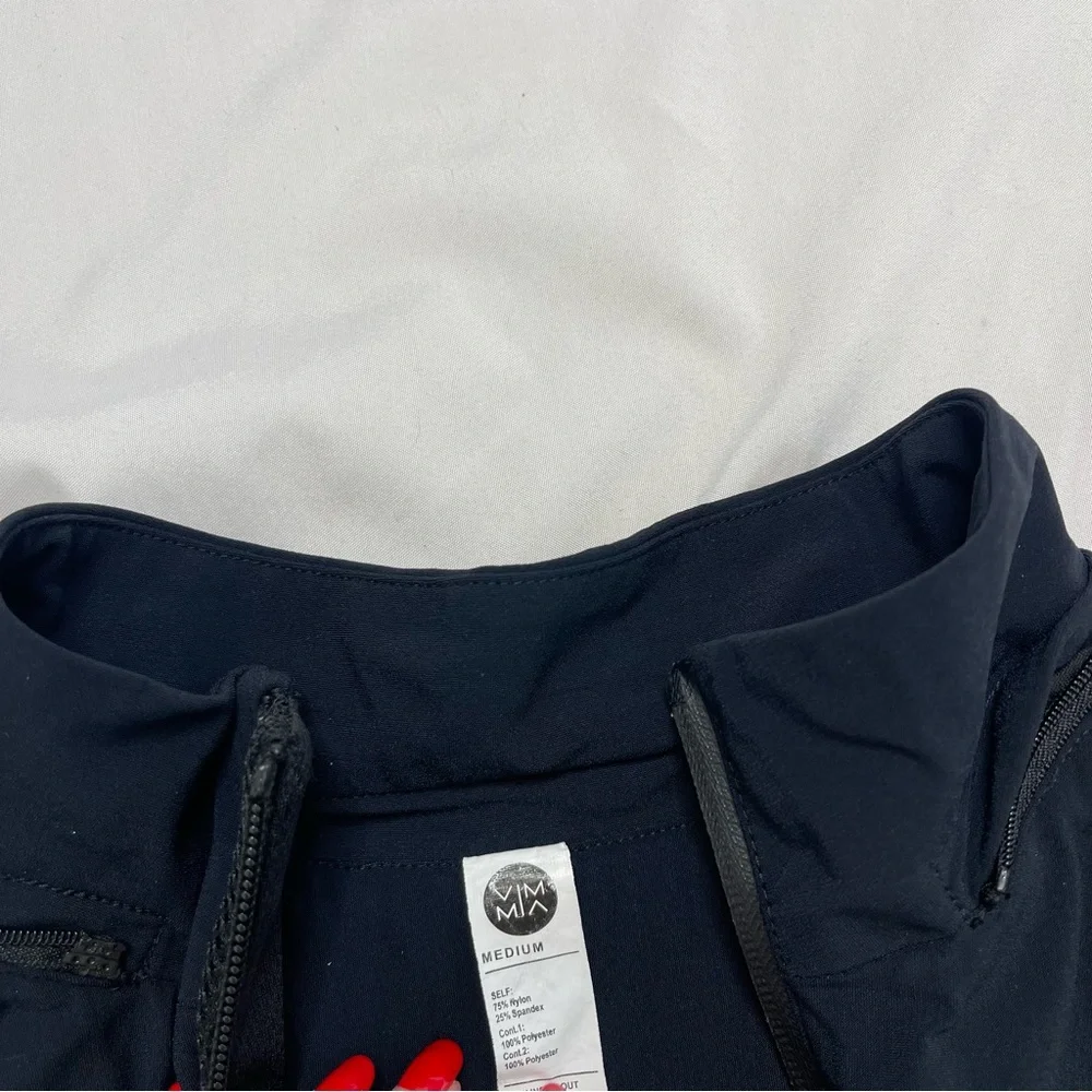Vimmia Black Full Zip Shell Nylon Track Athletic Running Outdoor Jacket Medium